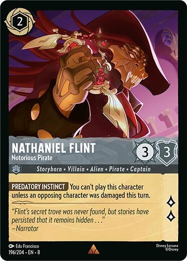 Image for Nathaniel Flint - Notorious Pirate (196/204) [Reign of Jafar] - Disney Lorcana