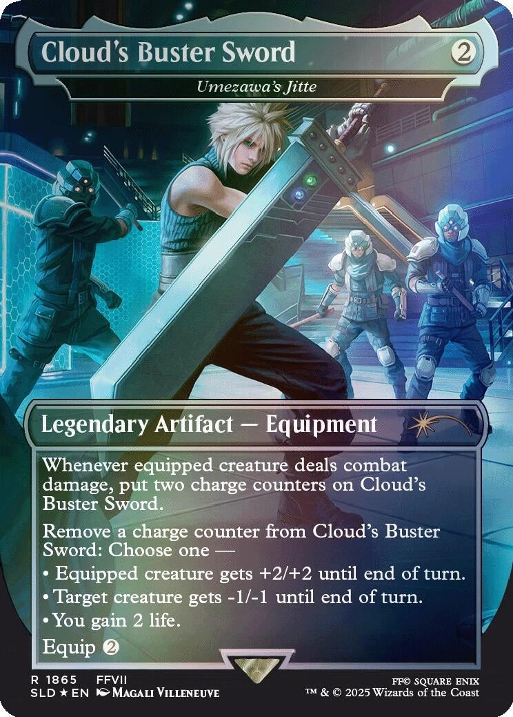 Image for Cloud's Buster Sword - Umezawa's Jitte (Rainbow Foil) (1865) (Secret Lair Drop Series) - Magic: The Gathering