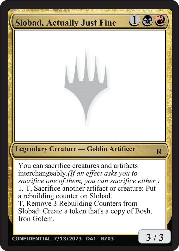 Image for Slobad, Actually Just Fine (Un-Known Event Playtest Cards) - Magic: The Gathering