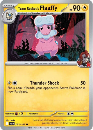 Image for Team Rocket's Flaaffy (073/182) (SV10: Destined Rivals) - Pokemon