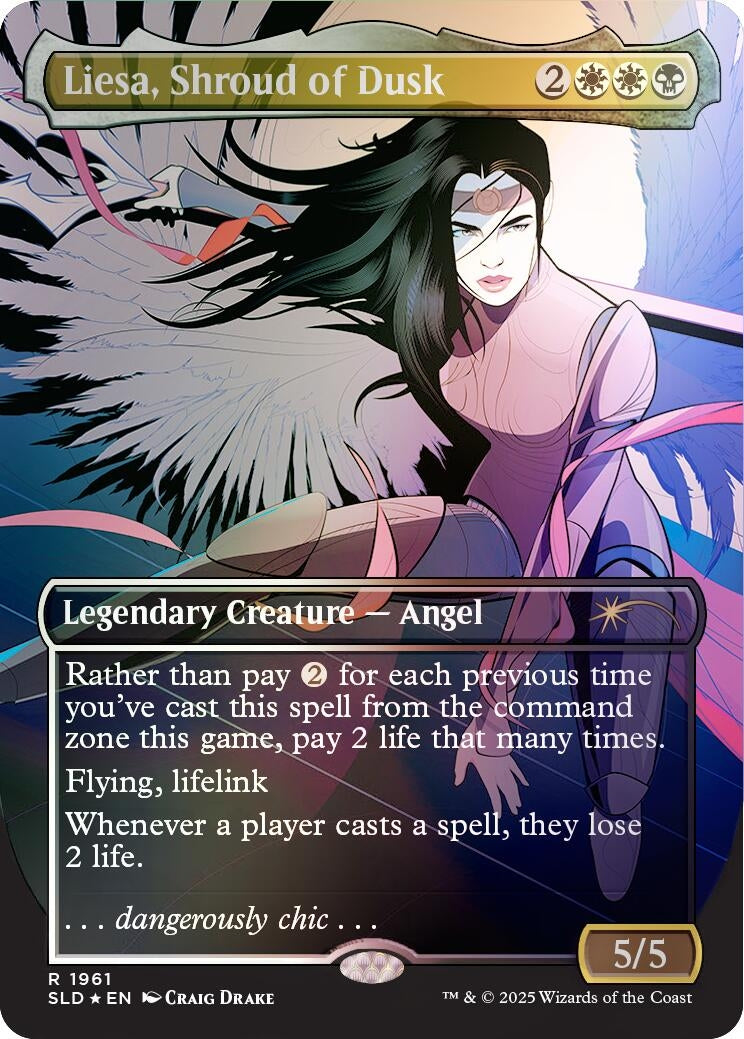 Image for Liesa, Shroud of Dusk (Rainbow Foil) (1961) (Secret Lair Drop Series) - Magic: The Gathering