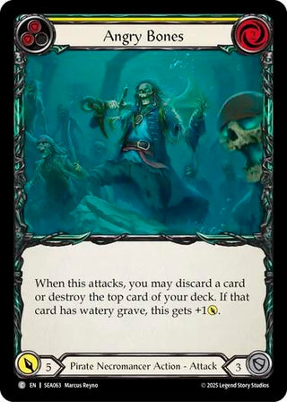 Image for Angry Bones (Yellow) (SEA063) (High Seas) - Flesh and Blood TCG