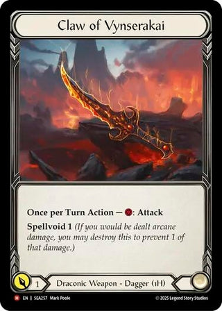 Image for Claw of Vynserakai (SEA257) (High Seas) - Flesh and Blood TCG