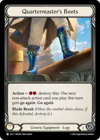 Image for Quartermaster's Boots (Treasure) (SEA185) (High Seas) - Flesh and Blood TCG