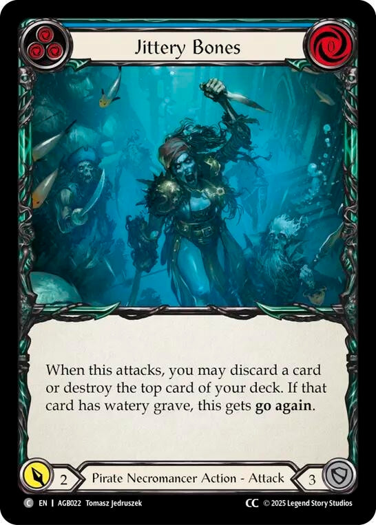 Image for Jittery Bones (Blue) (CC Tag) (AGB022) (Armory Deck: Gravy Bones) - Flesh and Blood TCG