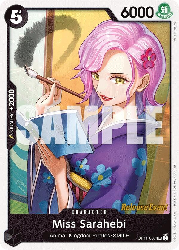 Image for Miss Sarahebi (OP11-087) (A Fist of Divine Speed Release Event Cards) - One Piece Card Game