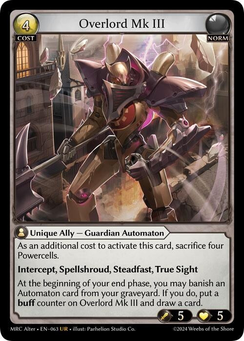 Image for Overlord Mk III (63) (Mercurial Heart Alter Edition) - Grand Archive TCG