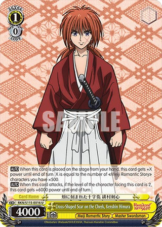 Image for Cross-Shaped Scar on the Cheek, Kenshin Himura (RKN/S115-E016 U) (Rurouni Kenshin) - Weiss Schwarz