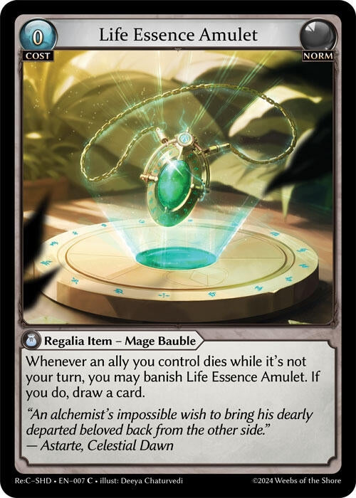 Image for Life Essence Amulet (007) (Tristan, Shadowdancer Re:Collection Lite) - Grand Archive TCG