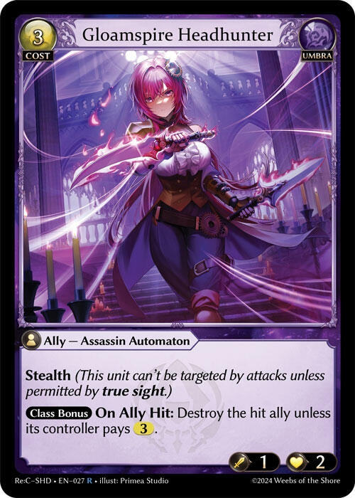 Image for Gloamspire Headhunter (027) (Tristan, Shadowdancer Re:Collection Lite) - Grand Archive TCG