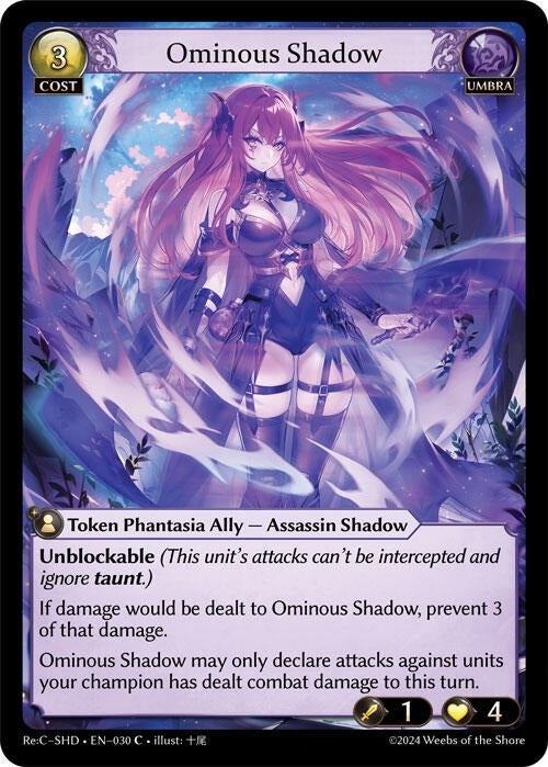 Image for Ominous Shadow (030) (Tristan, Shadowdancer Re:Collection Lite) - Grand Archive TCG