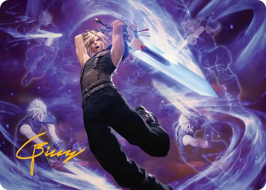 Image for Cloud's Limit Break Art Card (Gold-Stamped Signature) (23) (Art Series: FINAL FANTASY) - Magic: The Gathering