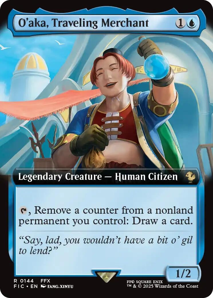 Image for O'aka, Traveling Merchant (Extended Art) (144) (Commander: FINAL FANTASY) - Magic: The Gathering