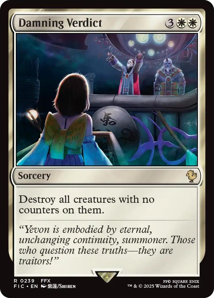 Image for Damning Verdict (Surge Foil) (239) (Commander: FINAL FANTASY) - Magic: The Gathering