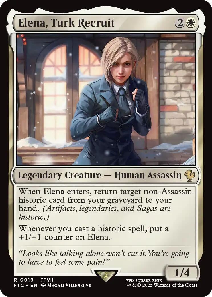 Image for Elena, Turk Recruit (Surge Foil) (18) (Commander: FINAL FANTASY) - Magic: The Gathering
