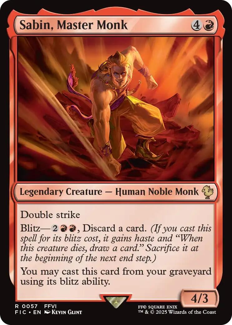 Sabin, Master Monk (Surge Foil) (57) (Commander: FINAL FANTASY)