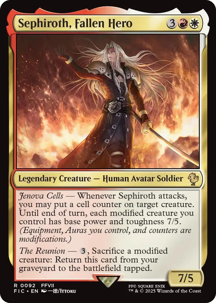 Image for Sephiroth, Fallen Hero (Surge Foil) (92) (Commander: FINAL FANTASY) - Magic: The Gathering