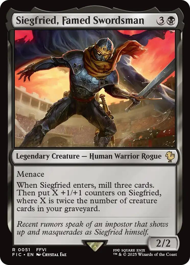 Siegfried, Famed Swordsman (Surge Foil) (51) (Commander: FINAL FANTASY)