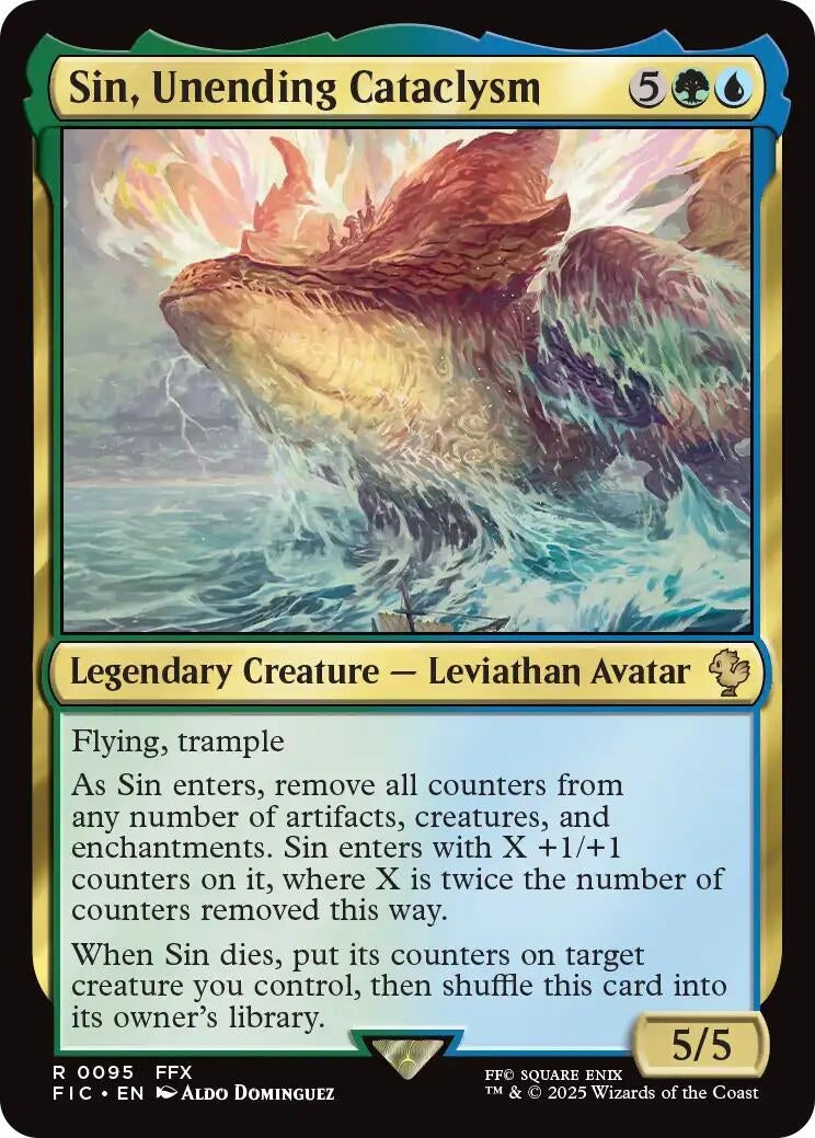 Image for Sin, Unending Cataclysm (Surge Foil) (95) (Commander: FINAL FANTASY) - Magic: The Gathering