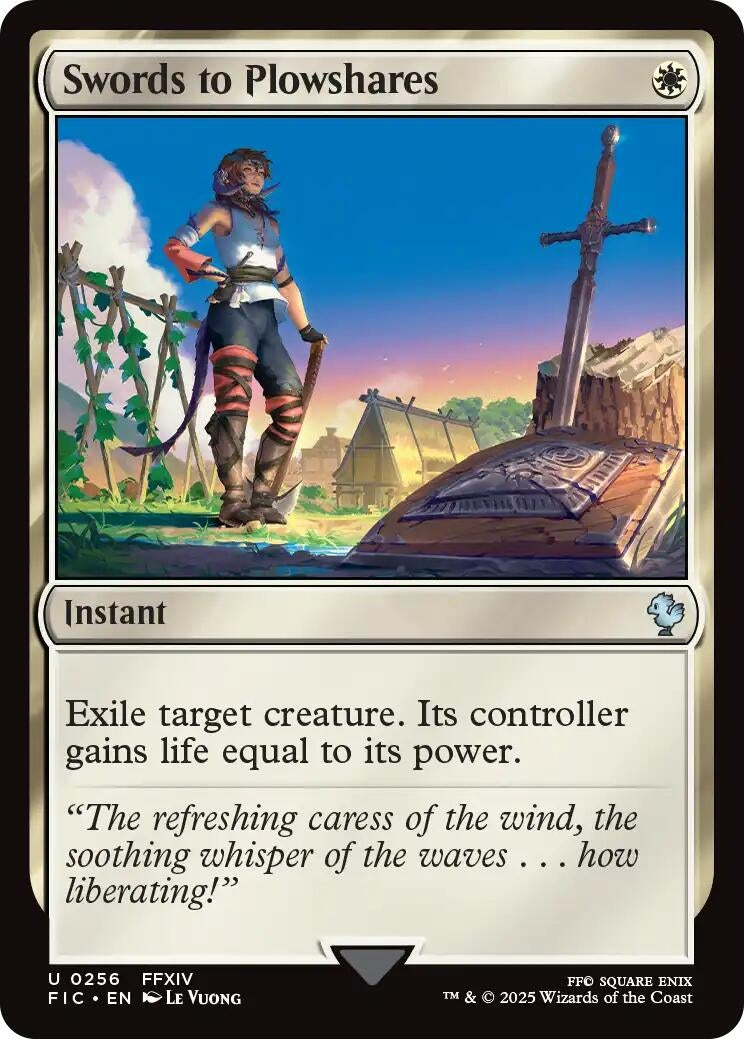 Image for Swords to Plowshares (Surge Foil) (256) (Commander: FINAL FANTASY) - Magic: The Gathering