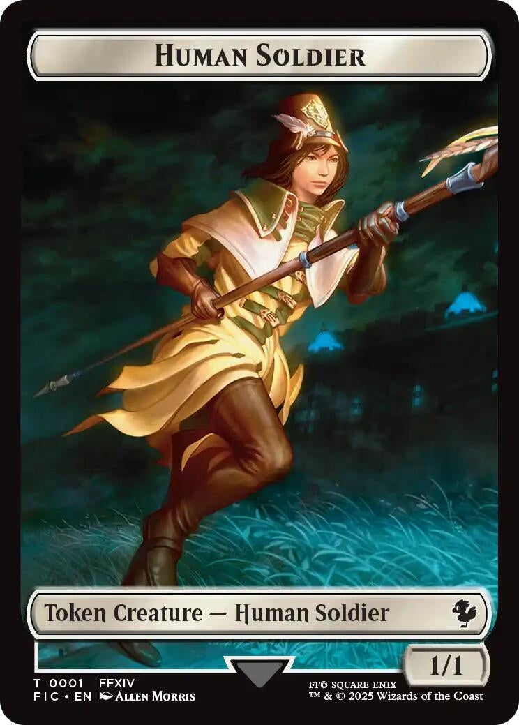 Image for Human Soldier // Hero (0033) Double-Sided Token (Surge Foil) (1 // 33) (Commander: FINAL FANTASY) - Magic: The Gathering