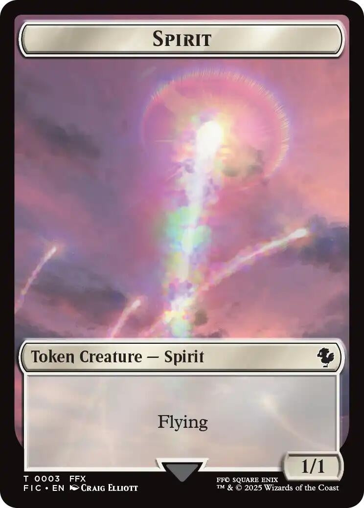 Image for Spirit // Hero (0027) Double-Sided Token (Surge Foil) (3 // 27) (Commander: FINAL FANTASY) - Magic: The Gathering