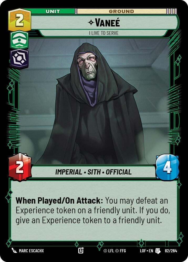Image for Vanee - I Live to Serve (082/264) (Legends of the Force) - Star Wars: Unlimited