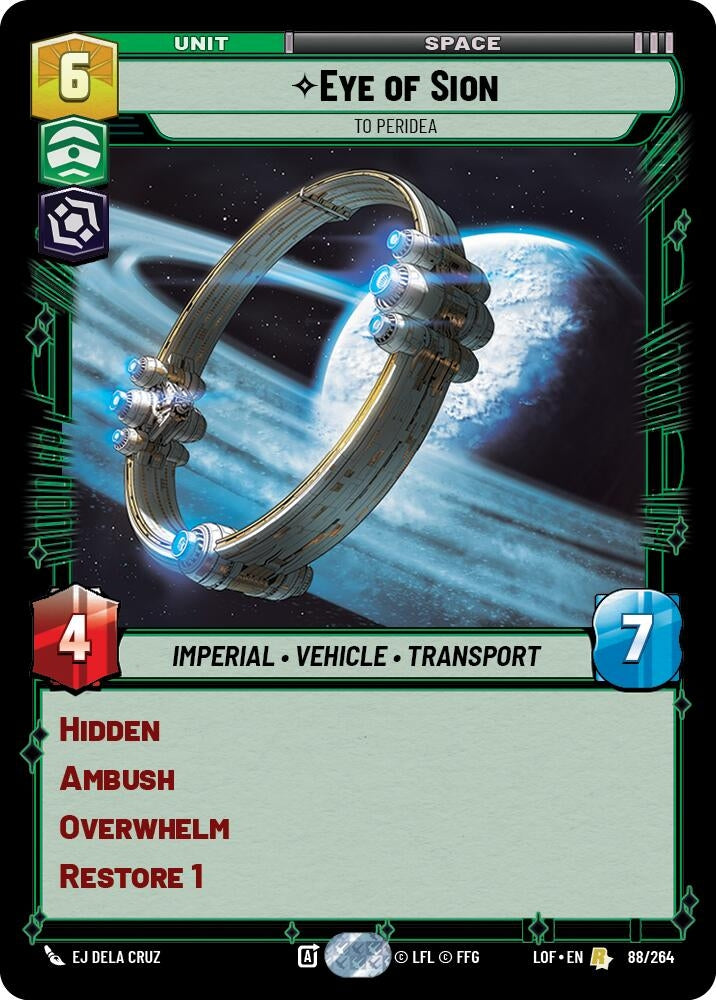 Image for Eye of Sion - To Peridea (088/264) (Legends of the Force) - Star Wars: Unlimited