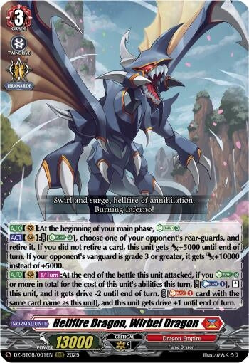 Image for Hellfire Dragon, Wirbel Dragon (DZ-BT08/001EN) (DZ-BT08: Knights 0f Rebirth) - Cardfight Vanguard