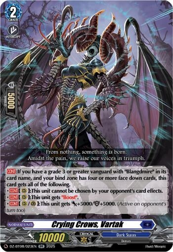 Image for Crying Crows ,Vartak (DZ-BT08/023EN) (DZ-BT08: Knights 0f Rebirth) - Cardfight Vanguard