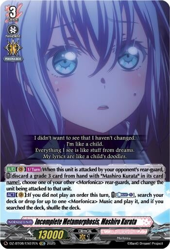 Image for Incomplete Metamorphosis, Mashiro Kurata (DZ-BT08/EX07EN) (DZ-BT08: Knights 0f Rebirth) - Cardfight Vanguard