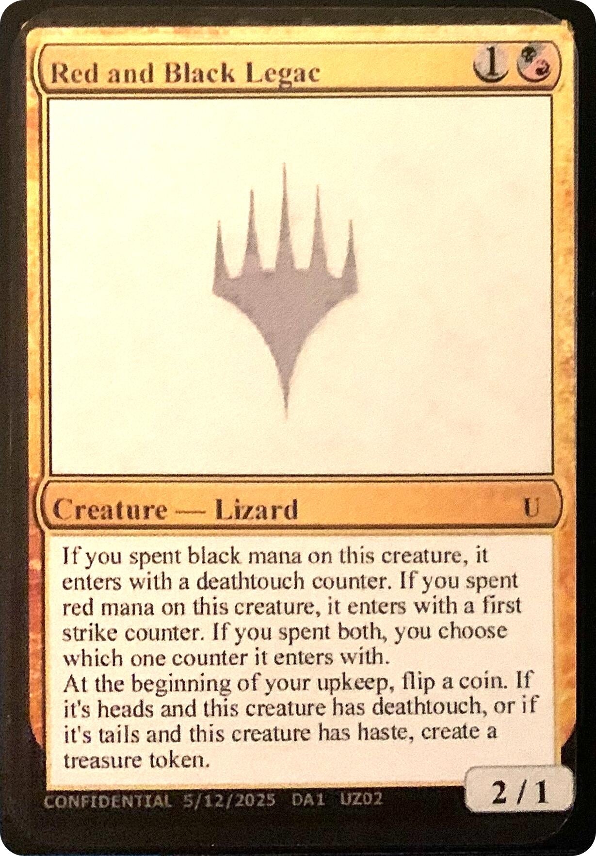 Image for Red and Black Legac (Un-Known Event Playtest Cards) - Magic: The Gathering