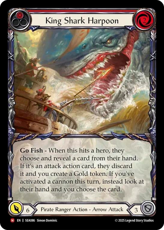 Image for King Shark Harpoon (Extended Art) (SEA086) (High Seas) - Flesh and Blood TCG