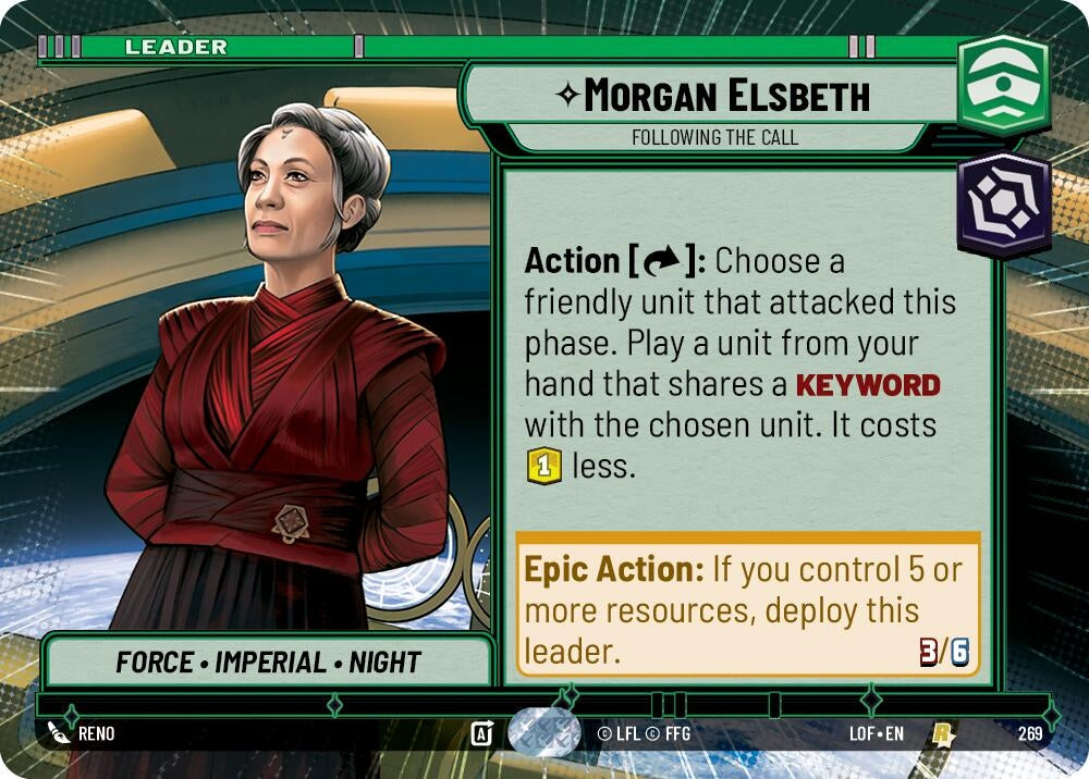 Image for Morgan Elsbeth - Following the Call (Hyperspace) (269) (Legends of the Force) - Star Wars: Unlimited