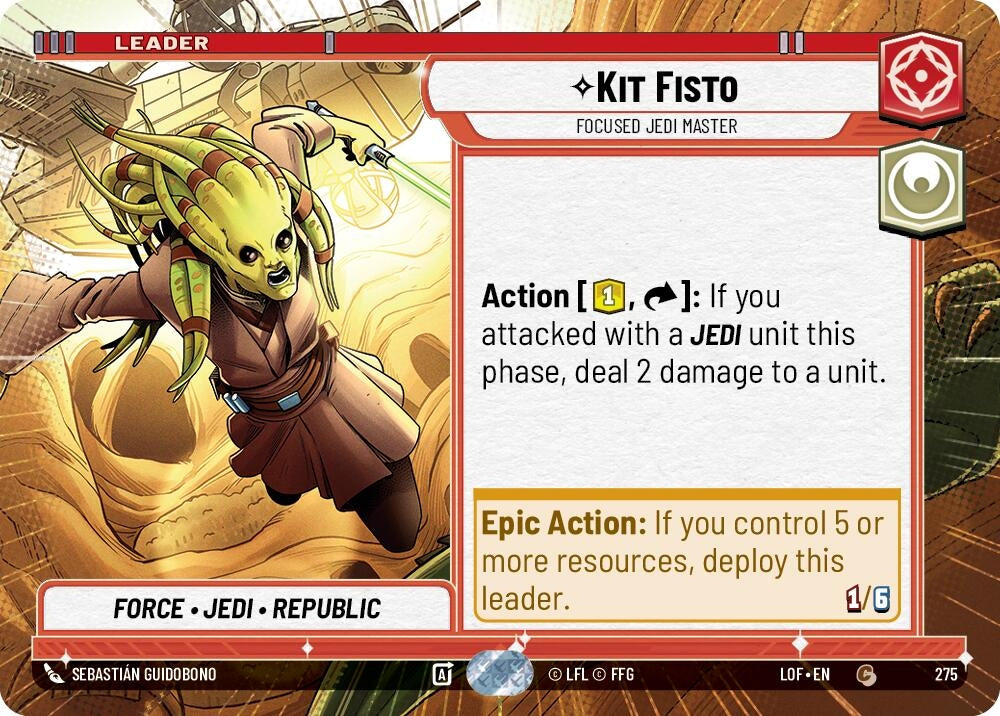 Image for Kit Fisto - Focused Jedi Master (Hyperspace) (275) (Legends of the Force) - Star Wars: Unlimited