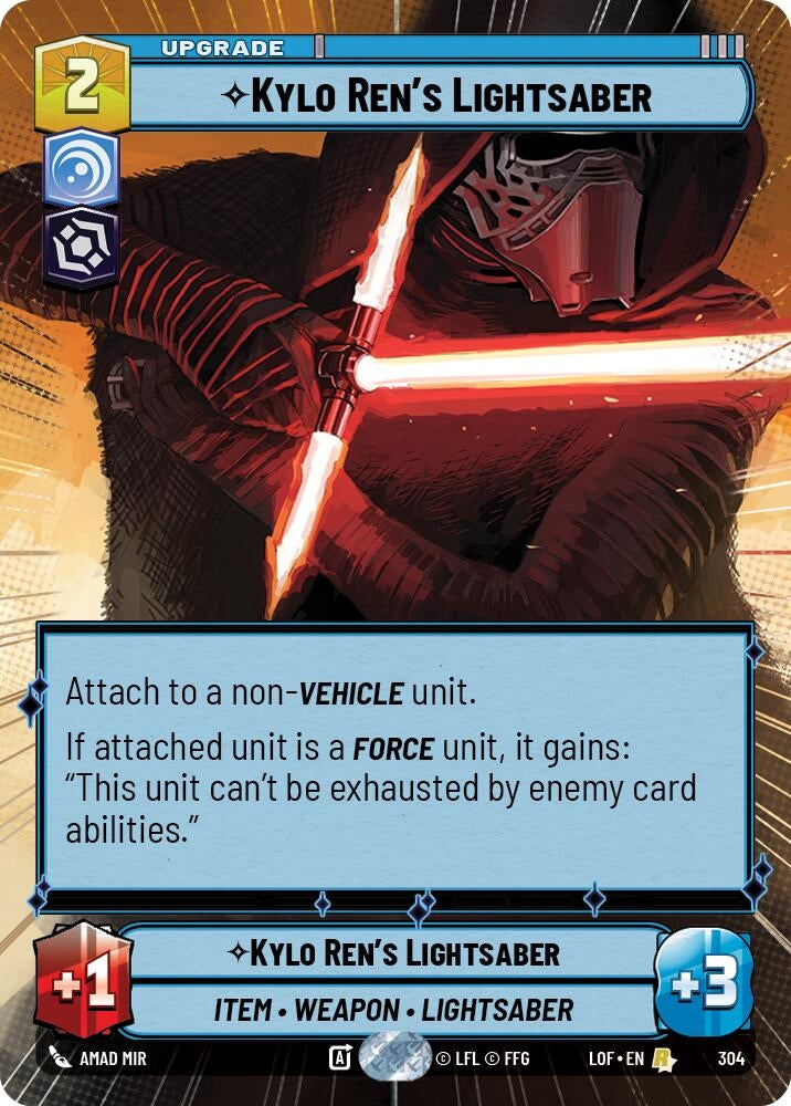 Image for Kylo Ren's Lightsaber (Hyperspace) (304) (Legends of the Force) - Star Wars: Unlimited
