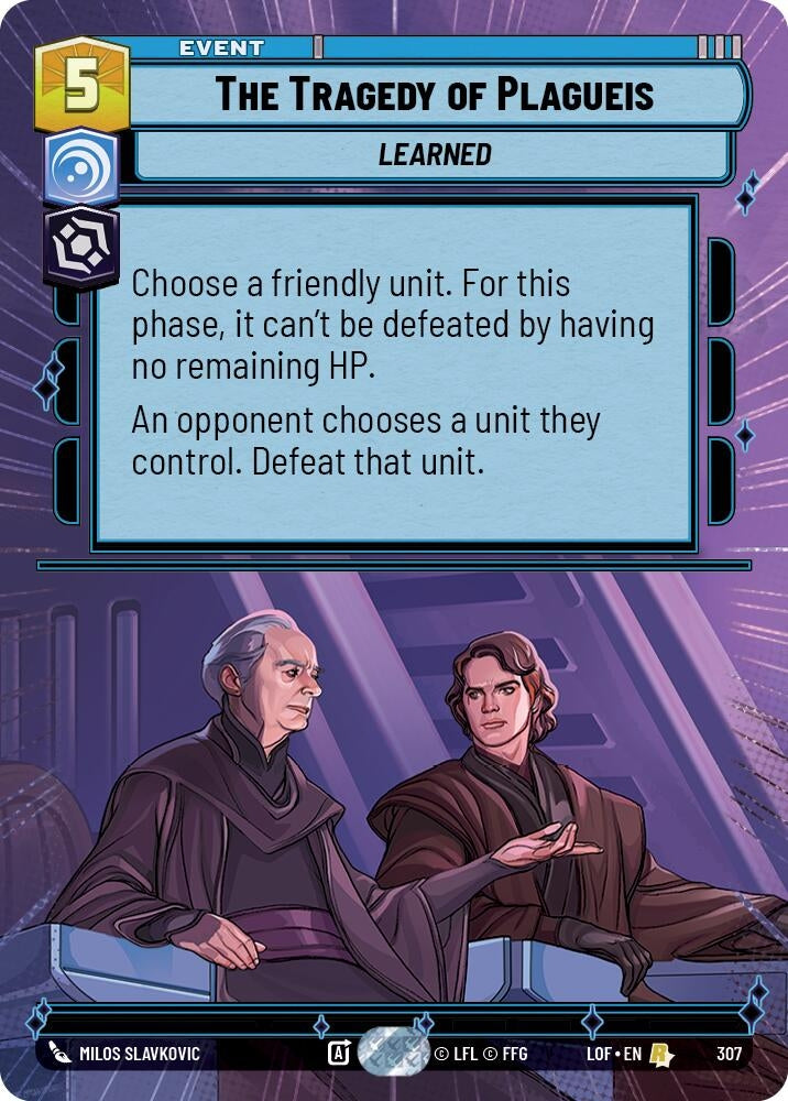 Image for The Tragedy of Plagueis (Hyperspace) (307) (Legends of the Force) - Star Wars: Unlimited
