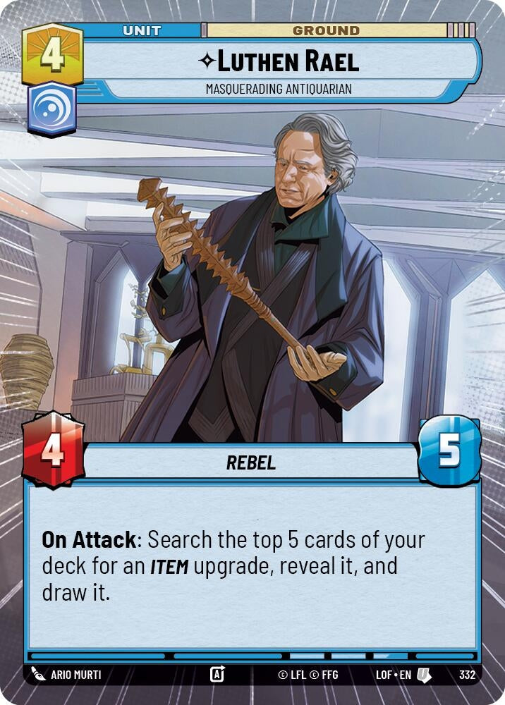 Image for Luthen Rael - Masquerading Antiquarian (Hyperspace) (332) (Legends of the Force) - Star Wars: Unlimited