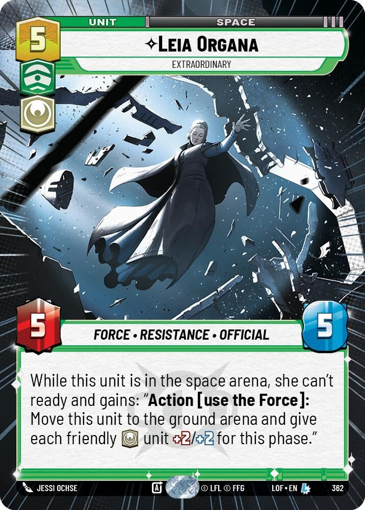 Image for Leia Organa - Extraordinary (Hyperspace) (362) (Legends of the Force) - Star Wars: Unlimited