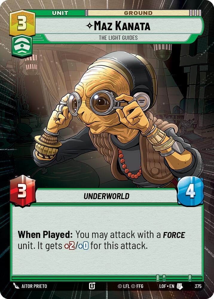 Image for Maz Kanata - The Light Guides (Hyperspace) (375) (Legends of the Force) - Star Wars: Unlimited