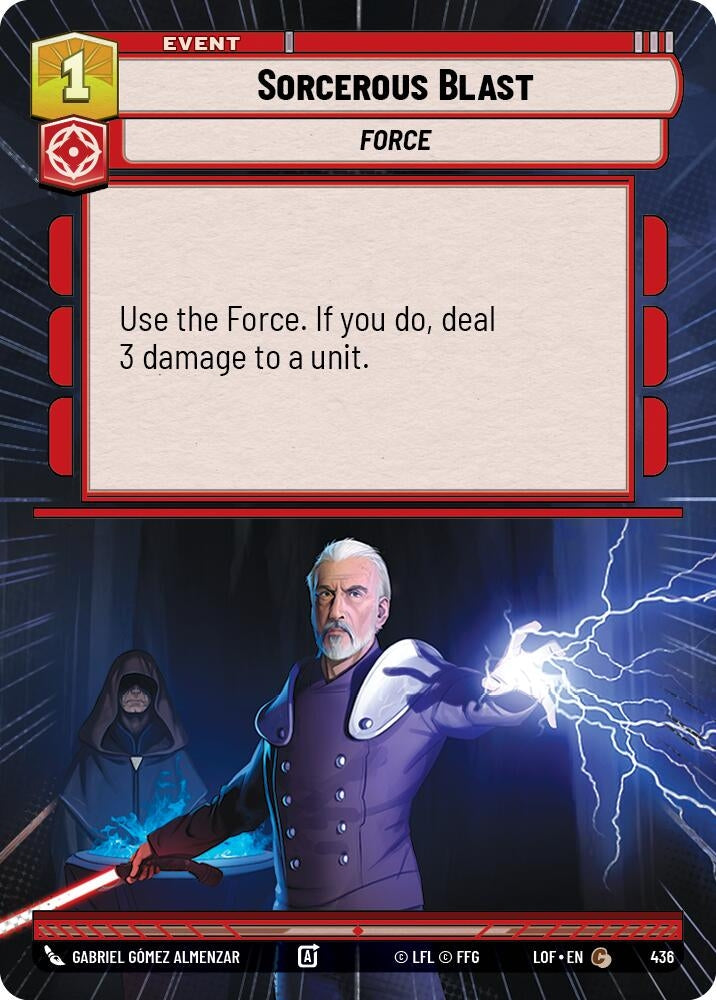 Image for Sorcerous Blast (Hyperspace) (436) (Legends of the Force) - Star Wars: Unlimited