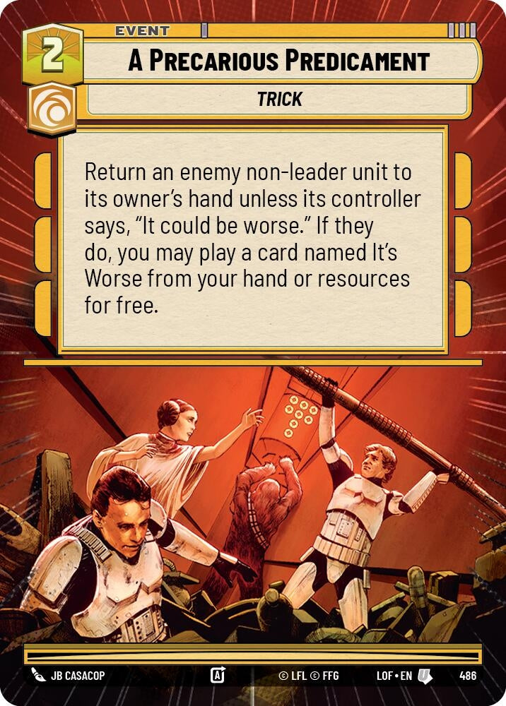Image for A Precarious Predicament (Hyperspace) (486) (Legends of the Force) - Star Wars: Unlimited
