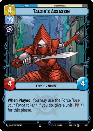 Image for Talzin's Assassin (Foil) (537) (Legends of the Force) - Star Wars: Unlimited