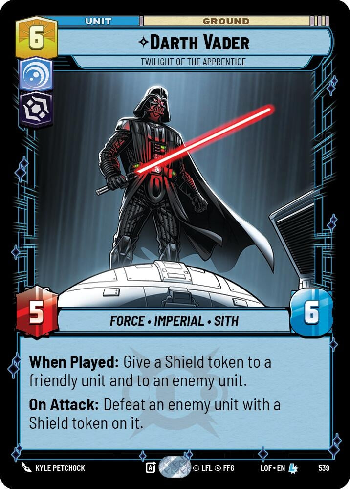 Image for Darth Vader - Twilight of the Apprentice (Foil) (539) (Legends of the Force) - Star Wars: Unlimited