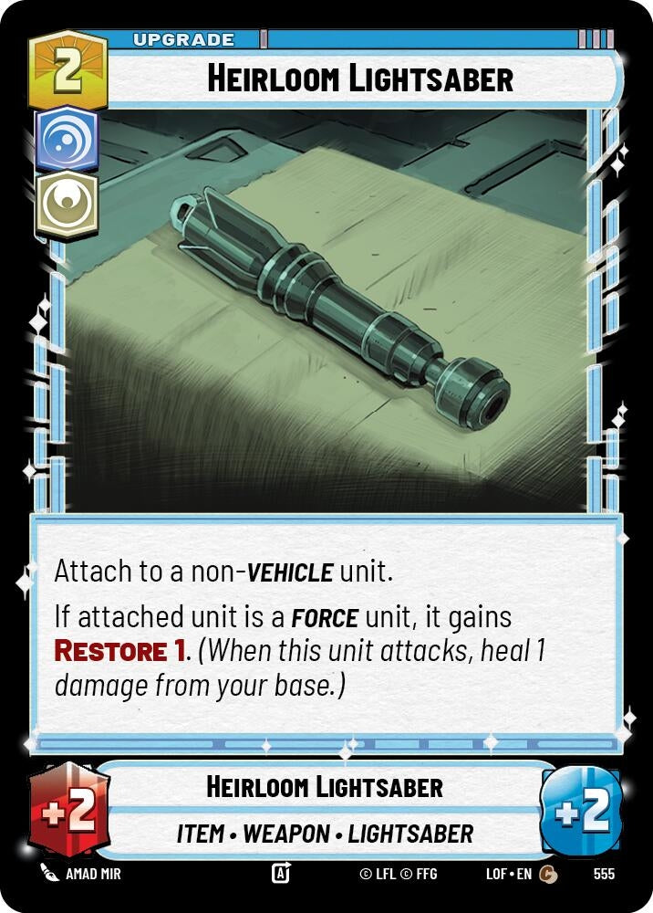 Image for Heirloom Lightsaber (Foil) (555) (Legends of the Force) - Star Wars: Unlimited