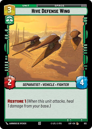 Image for Hive Defense Wing (Foil) (612) (Legends of the Force) - Star Wars: Unlimited