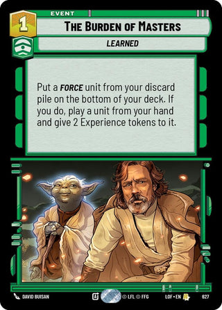 Image for The Burden of Masters (Foil) (627) (Legends of the Force) - Star Wars: Unlimited