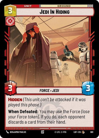 Image for Jedi In Hiding (Foil) (661) (Legends of the Force) - Star Wars: Unlimited