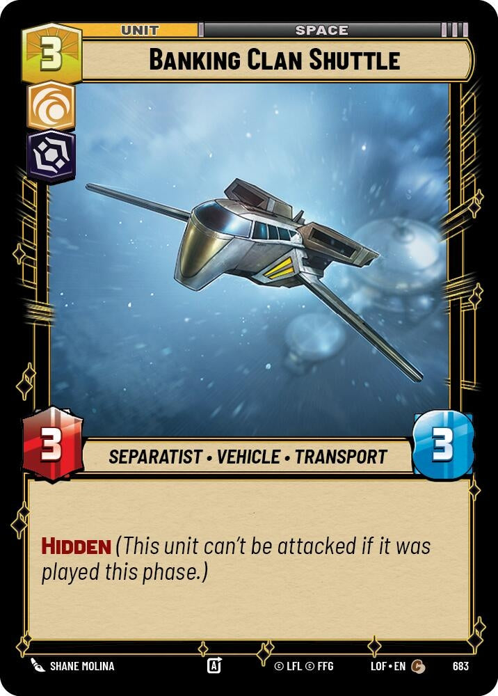 Image for Banking Clan Shuttle (Foil) (683) (Legends of the Force) - Star Wars: Unlimited
