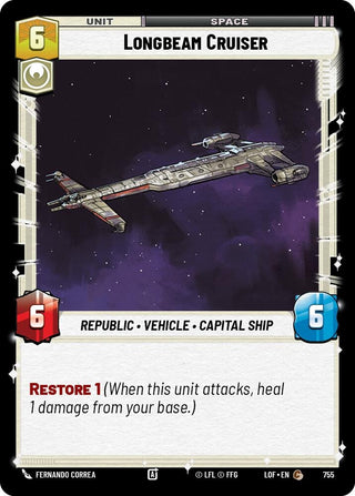 Image for Longbeam Cruiser (Foil) (755) (Legends of the Force) - Star Wars: Unlimited